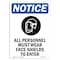 Signmission OSHA Notice Sign, 14" H, Aluminum, All Personnel Must Sign With Symbol, Portrait, 1014-V-10121 OS-NS-A-1014-V-10121 - alternate 1